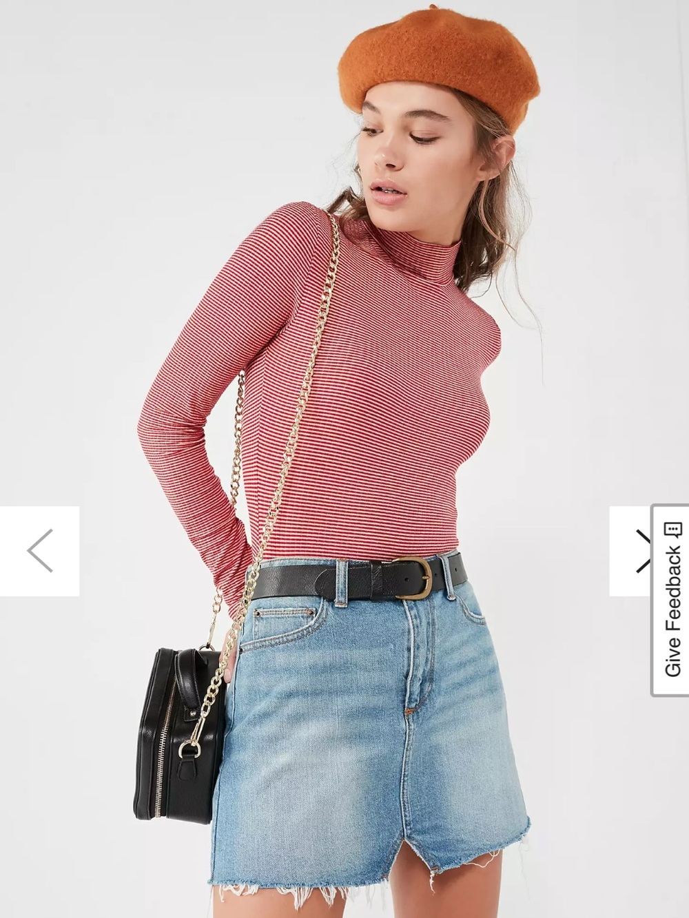 BDG Notched Denim Mini Skirt - M